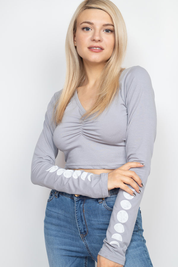 Moon Phases Cinched-Front Top