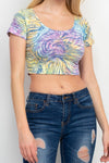 Psychedelic Mushroom Crop Top