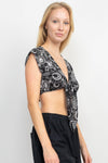 Celestial Tie Front Crop Top