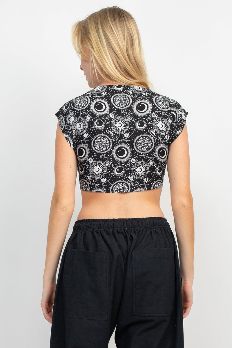 Celestial Tie Front Crop Top