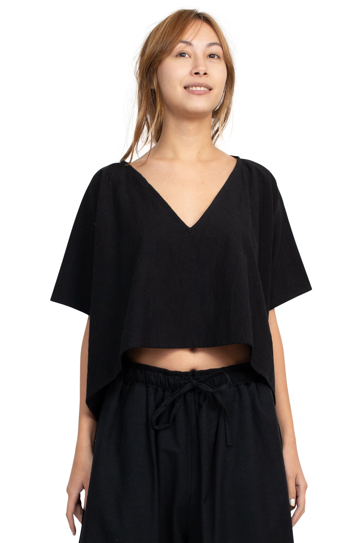 Homespun Draped Crop Top