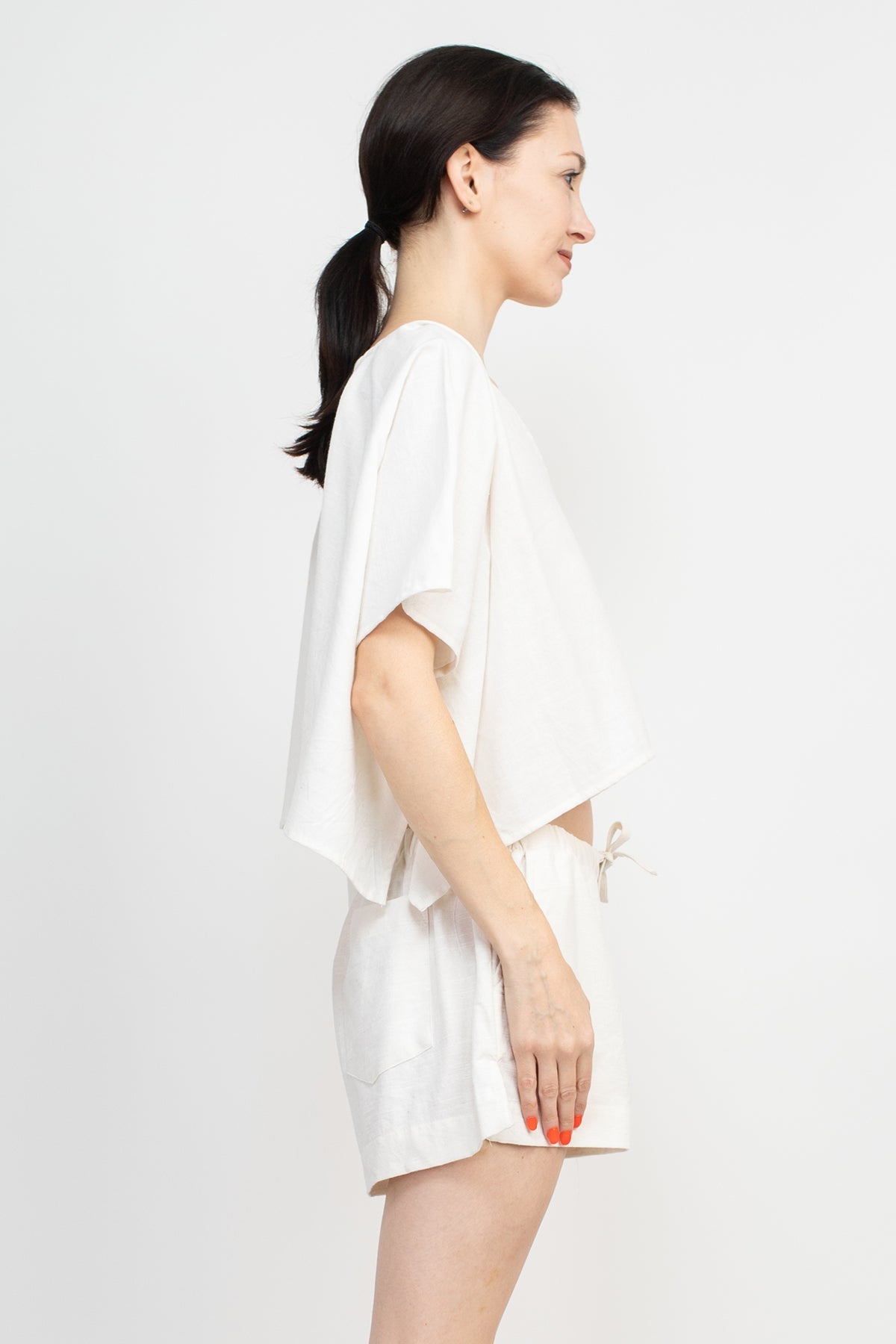 Homespun Draped Crop Top