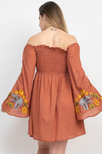 Elephant Embroidery Dress