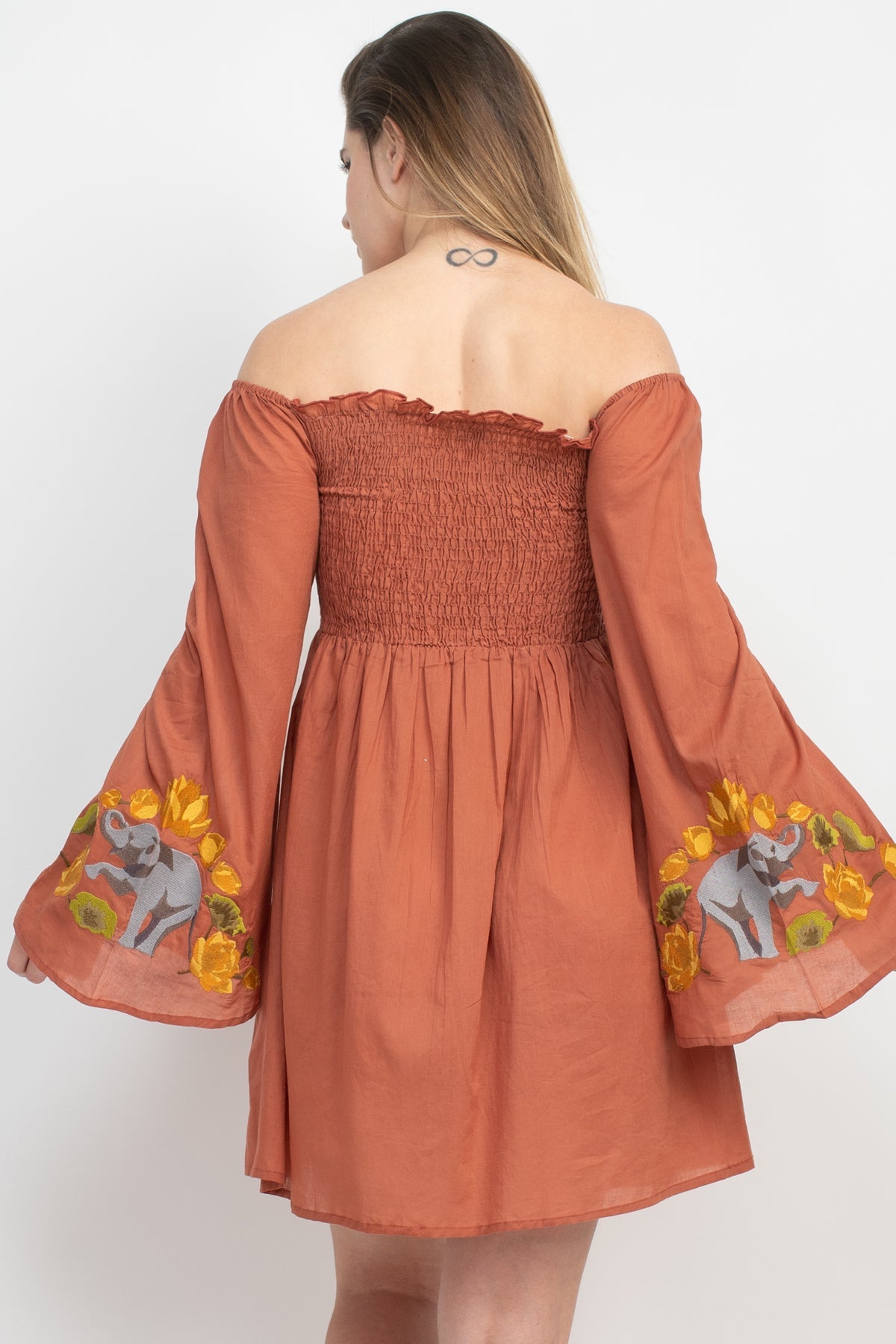 Elephant Embroidery Dress