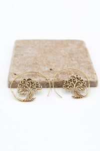 Tree of Life Hoop Earrings