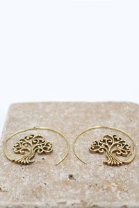 Tree of Life Hoop Earrings