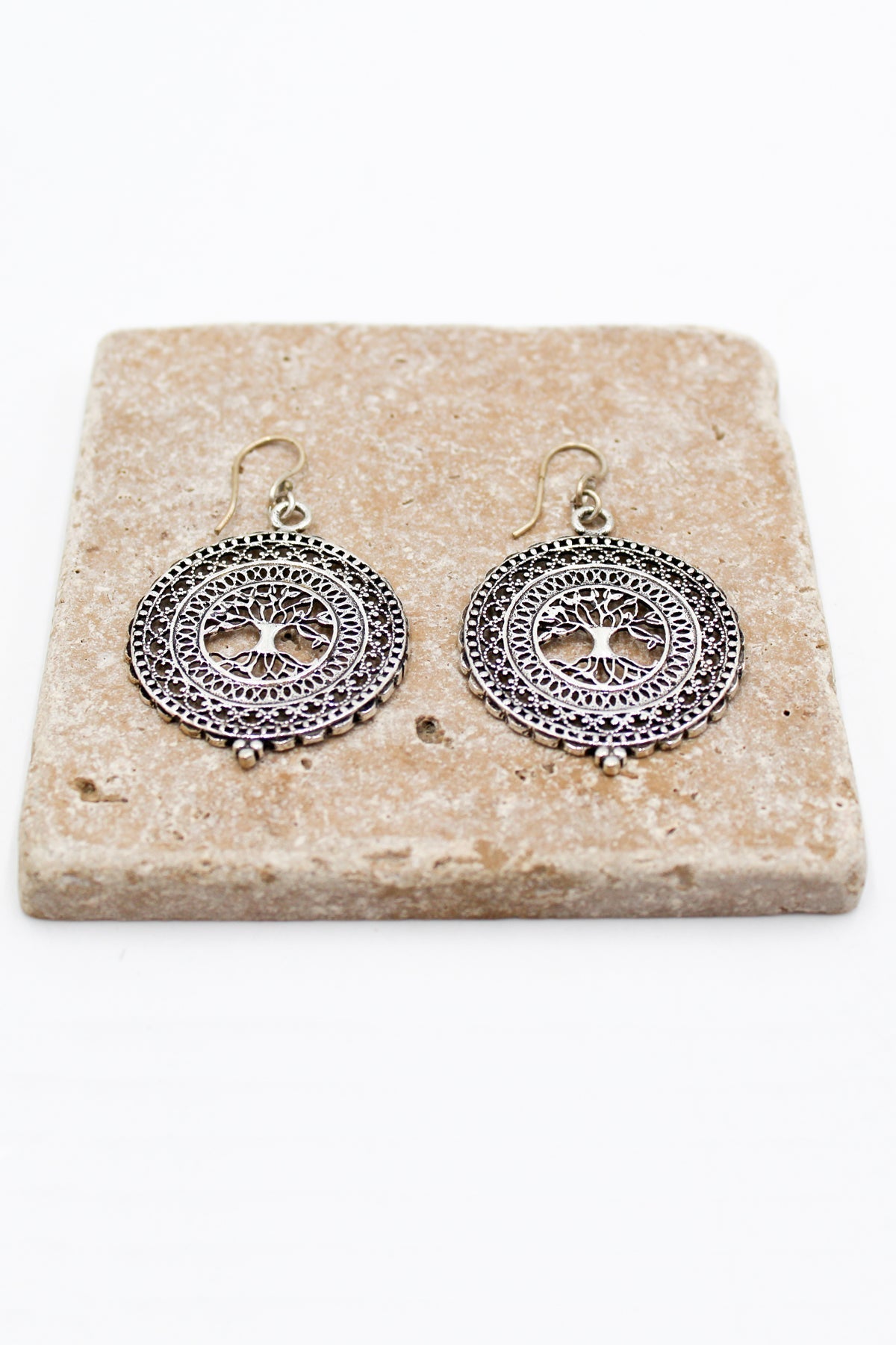 Mandala Tree of Life Hook Earrings