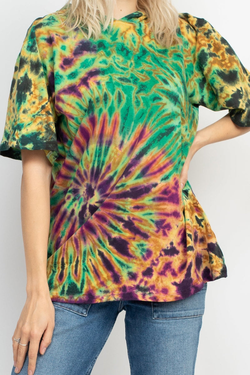 Grunge Tie-Dye Hoodie Tee