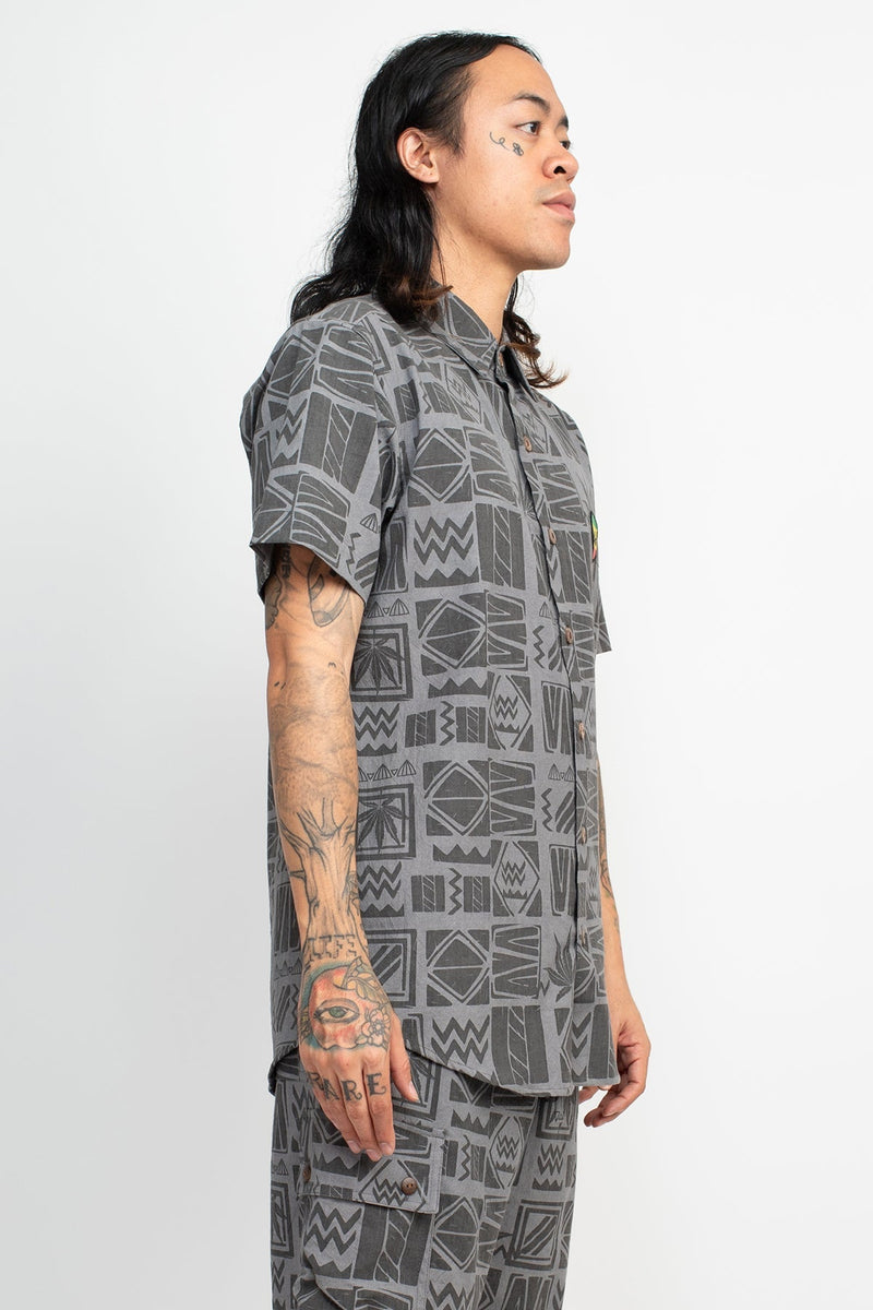 90's Print Rasta Short Sleeve Shirt