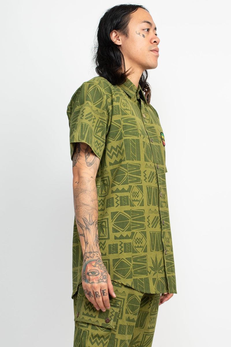 90's Print Rasta Short Sleeve Shirt