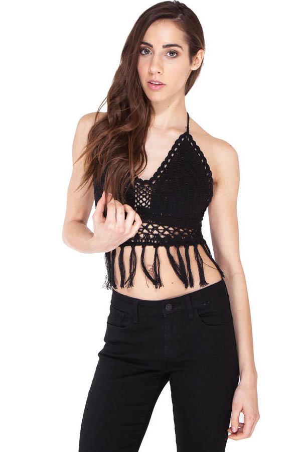 Funky Fringe Crochet Beach Bralette