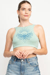 Soul Searching Printed V-Back Organic Cotton Bralette