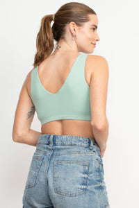 Soul Searching Printed V-Back Organic Cotton Bralette