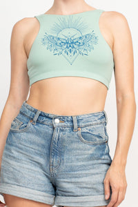 Soul Searching Printed V-Back Organic Cotton Bralette