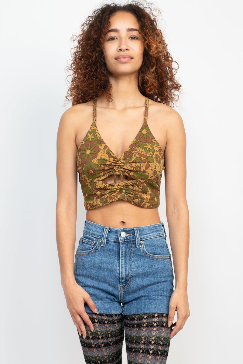 60s Floral Yoga Top