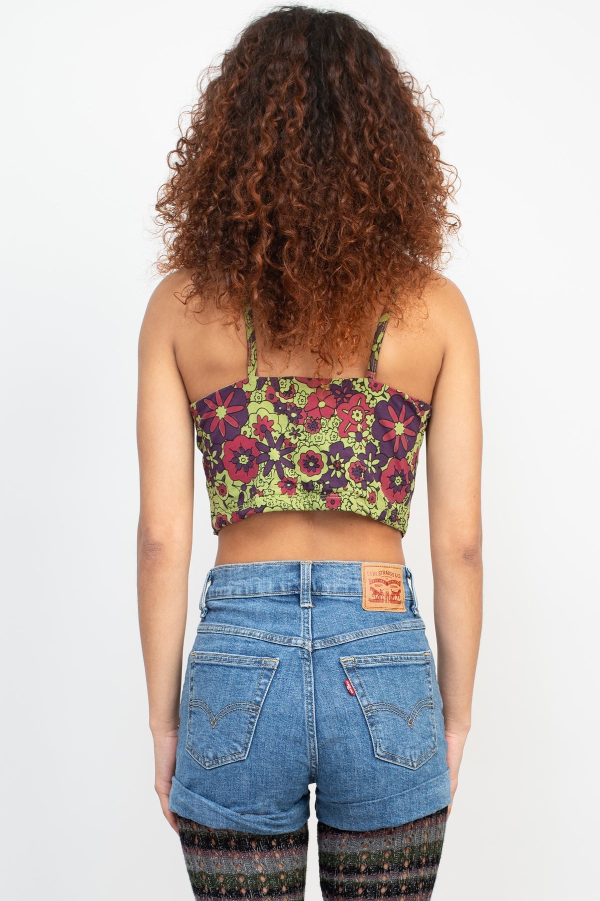 60s Floral Yoga Top