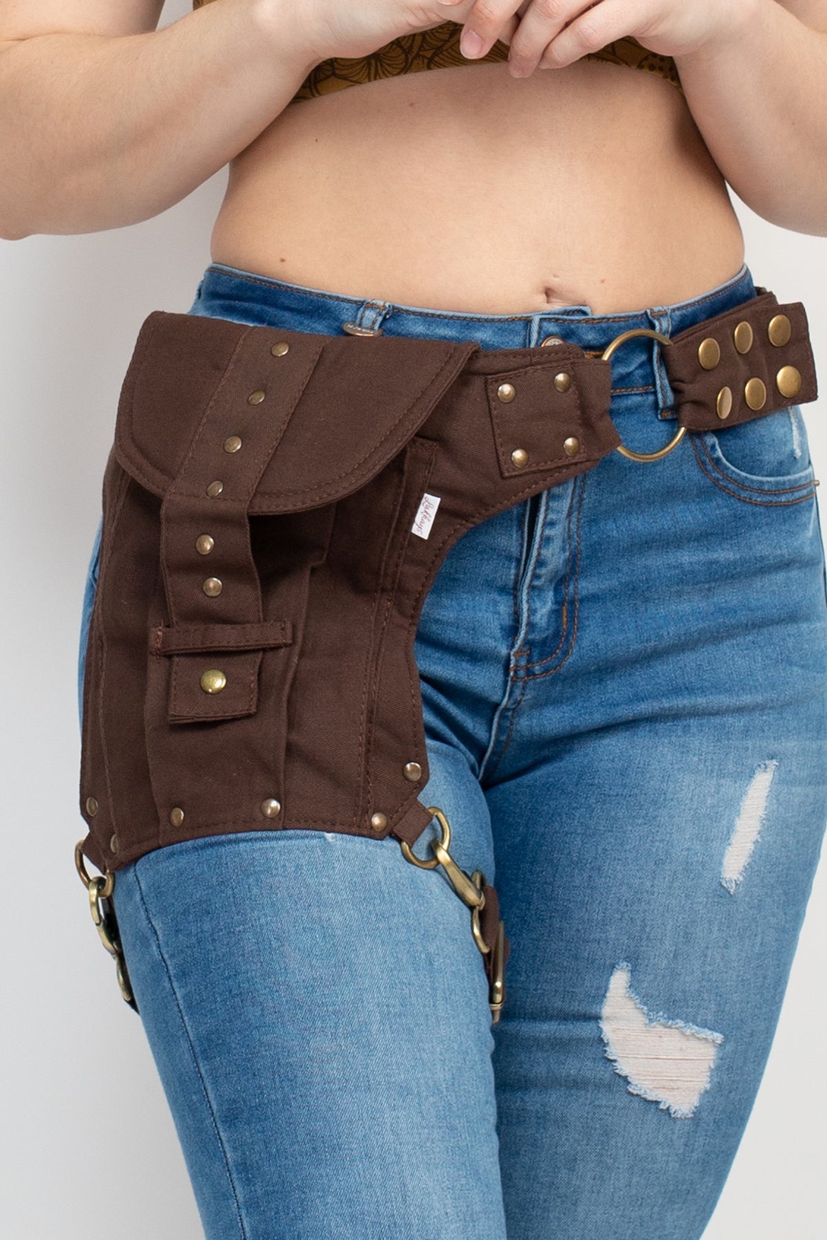 Studded Canvas Belt Bag