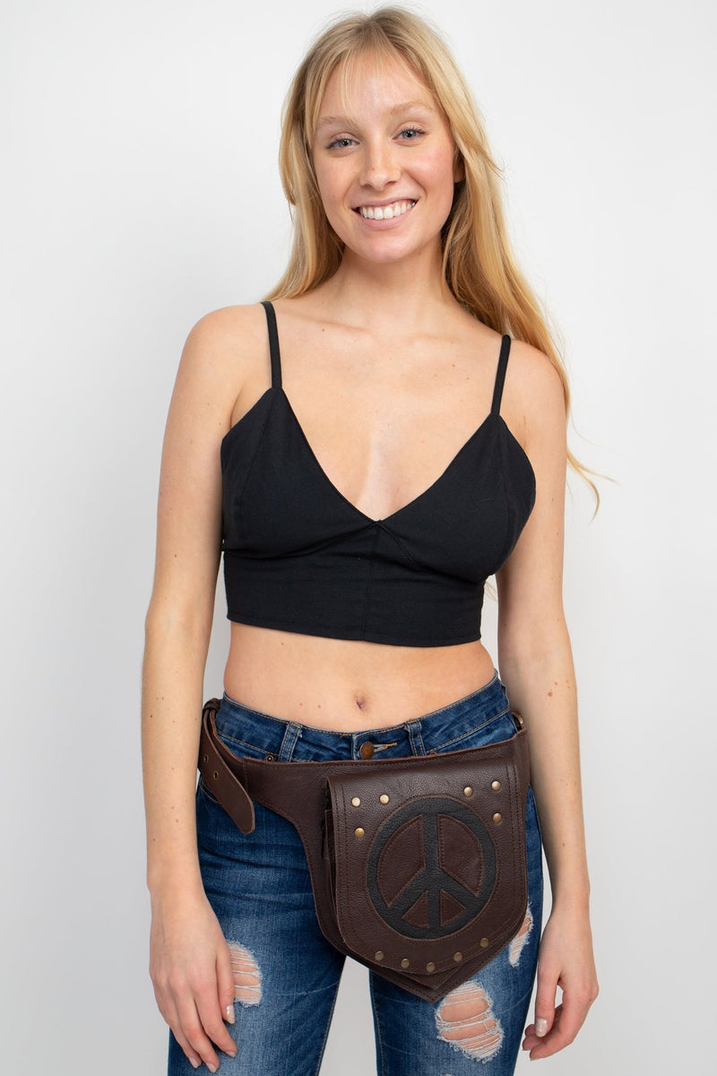 Applique Leather Belt Bag