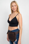 Applique Leather Belt Bag